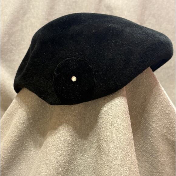 VTG 1950’s Henry Pollack, Inc. Black Genuine Velour Imported Fur Women’s Hat - Picture 1 of 12